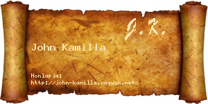 John Kamilla névjegykártya